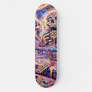 Psychedelische Schedel Spiegel Skateboard Deck