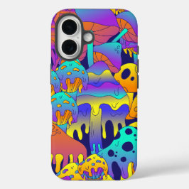 Psychedelische Smeltende Paddenstoel iPhone / iPad iPhone 16 Hoesje