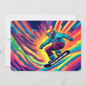 Psychedelische Snowboarden Verjaardag Uitnodiging (Voorkant)