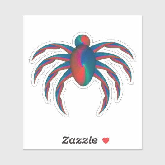 Psychedelische Spider Abstract Neon Wezen Sticker (Vel)