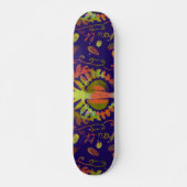 Psychedelische spiegelsymmetrie Abstracte kunst Skateboard (Voorkant)