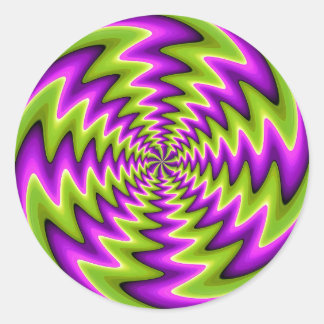 Psychedelische spiraal optische illusie kunst ronde sticker