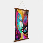 Psychedelische Spiral Woman Regenboog Energie Abst Hangend Wandkleed (Gebogen)