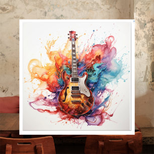 Psychedelische Splashing Guitars Foto Art #10 Afdruk
