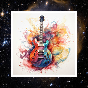 Psychedelische Splashing Guitars Foto Art #12 Afdruk