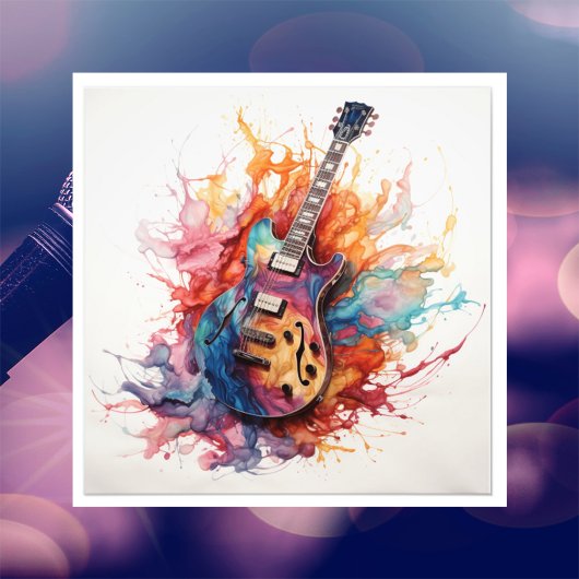 Psychedelische Splashing Guitars Foto Art #1 Afdruk