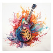 Psychedelische Splashing Guitars Foto Art #1 Afdruk (Voorkant)