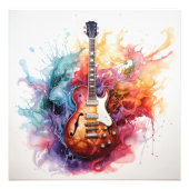 Psychedelische Splashing Guitars Foto Art #5 Afdruk (Voorkant)