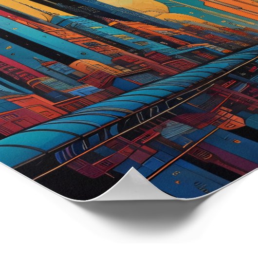 Psychedelische stad poster (Hoek)