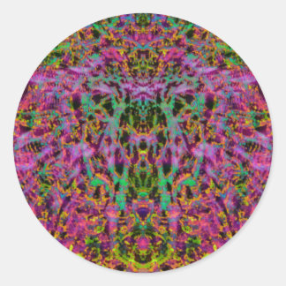 Psychedelische Starburst-Sticker Ronde Sticker