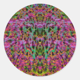 Psychedelische Starburst-Sticker Ronde Sticker
