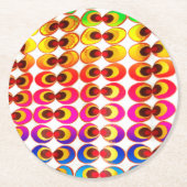 Psychedelische stof ronde kartonnen onderzetter (Voorkant)