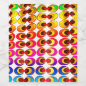 Psychedelische stof wijn etiket (Enkel label)