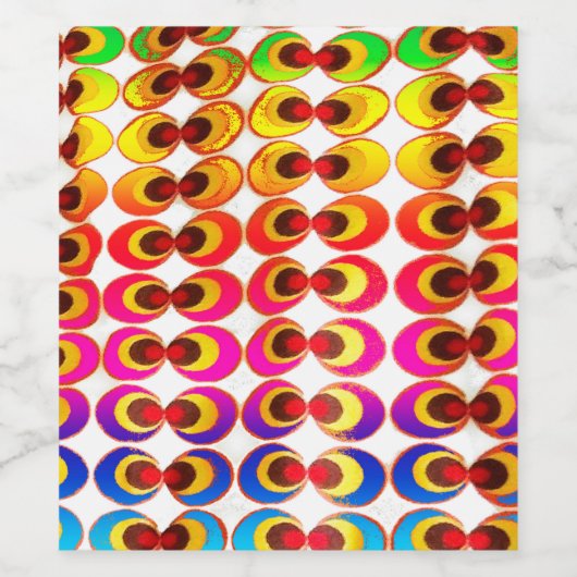 Psychedelische stof wijn etiket (Enkel label)