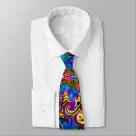 psychedelische stropdas neon regenboog