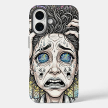 Psychedelische Surrealistische Gezicht iPhone Case