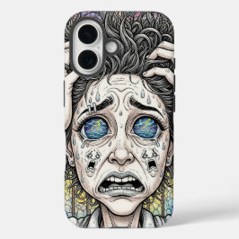 Psychedelische Surrealistische Gezicht iPhone Case