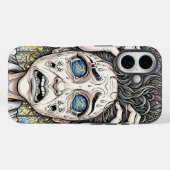 Psychedelische Surrealistische Gezicht iPhone Case (Achterkant (horizontaal))