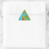 Psychedelische swirl art fractal driehoek sticker (Tas)