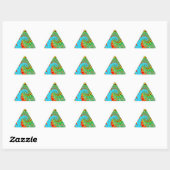 Psychedelische swirl art fractal driehoek sticker (Vel)