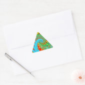 Psychedelische swirl art fractal driehoek sticker (Envelop)