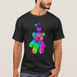 Psychedelische Teddibeer Trippy Kleurrijke Teddy m T-shirt