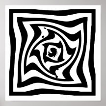 Psychedelische tekening met optische illusie-effec