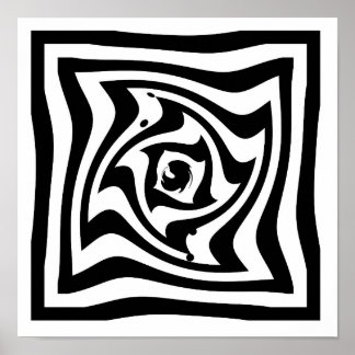 Psychedelische tekening met optische illusie-effec poster