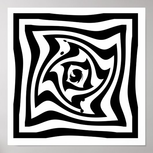 Psychedelische tekening met optische illusie-effec poster (Voorkant)