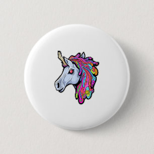 Psychedelische Tekk Feest Eenhoorn Trippy EDM Rave Ronde Button 5,7 Cm