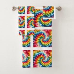 Psychedelische Tie Dye Patroon Handdoekenset Bad Handdoek
