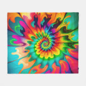 Psychedelische Tie Dye Retro Surreaal Fleece Deken (Voorkant (Horizontaal))