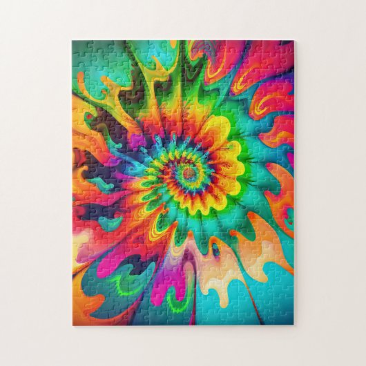 Psychedelische Tie Dye Retro Surreaal Legpuzzel (Verticaal)