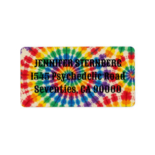 Psychedelische Tie Dye RSVP-adreslabels Etiket