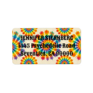 Psychedelische Tie Dye RSVP-adreslabels Etiket
