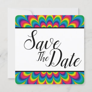 Psychedelische Tie Dye Save The Date