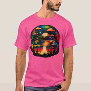 Psychedelische Trippy Rainbow Rave UFO Art T-shirt