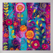 Psychedelische tuin - Whimsy in Bloom Poster (Voorkant)