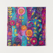 Psychedelische tuin - Whimsy in Bloom Wandkleed (Voorkant)