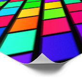 Psychedelische tunnel van blokken poster (Hoek)