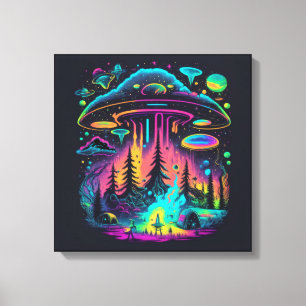 Psychedelische UFO-fantasiekunst Canvas Afdruk
