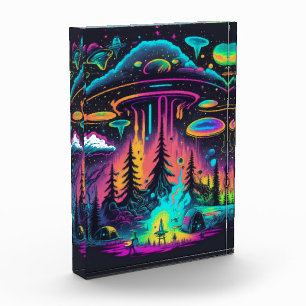 Psychedelische UFO-fantasiekunst Fotoblokken