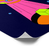 Psychedelische UFO-ontvoering Poster (Hoek)
