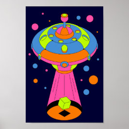 Psychedelische UFO-ontvoering Poster