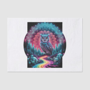Psychedelische Uil Mandala - Trippy Forest Art Tissuepapier