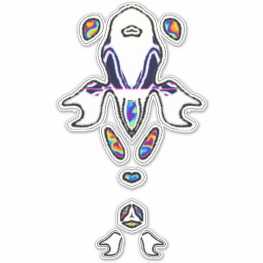 Psychedelische Vis 2 Sticker (Voorkant)