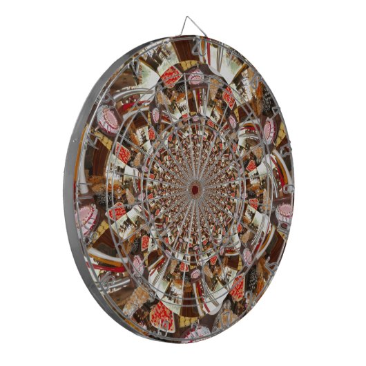 Psychedelische visie van Brown Hues Dartbord (Voorkant Links)