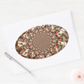 Psychedelische visie van Brown Hues Ovale Sticker (Envelop)