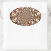 Psychedelische visie van Brown Hues Ovale Sticker (Tas)