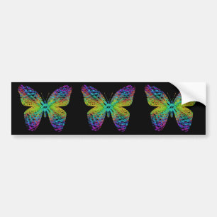 Psychedelische vlinder. bumpersticker